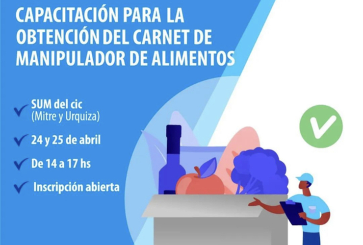 Imagen de Nueva Capacitación para obtener el carnet de manipulador de alimentos.