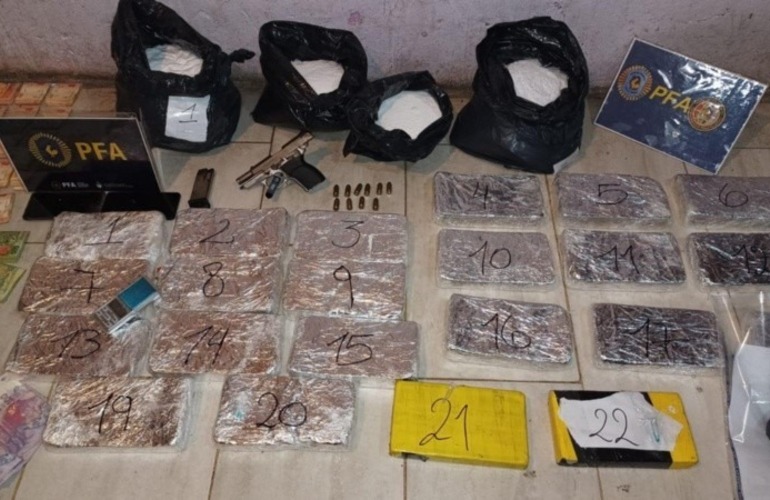 Postal del secuestro de la PFA en la regi&oacute;n. (Ministerio de Seguridad)