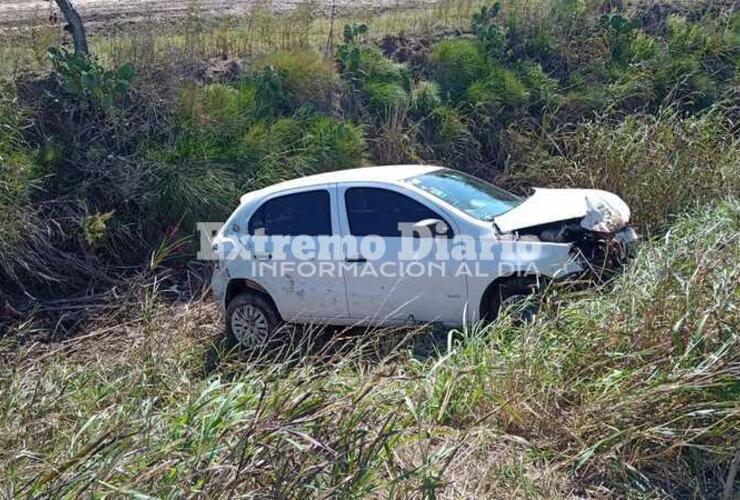 Así quedó el coche tras el accidente.