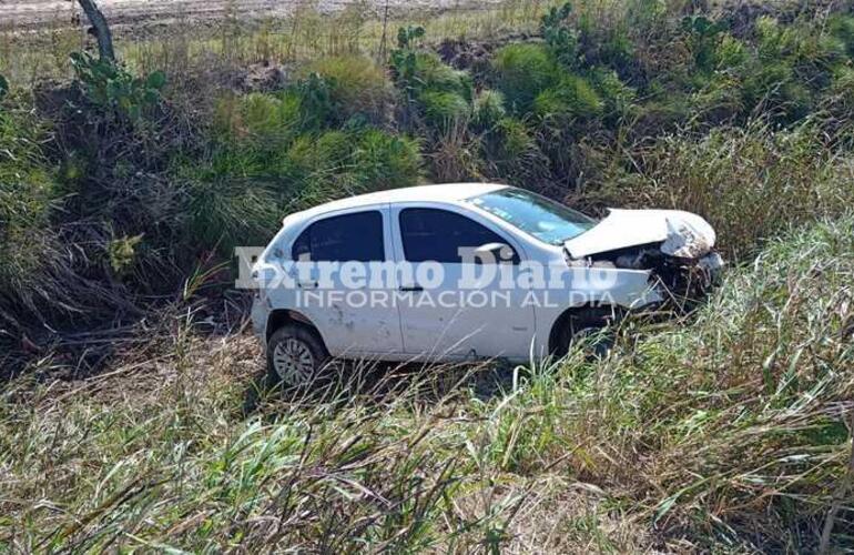 Así quedó el coche tras el accidente.