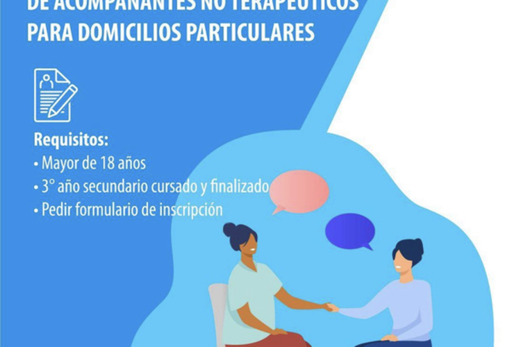 Imagen de Inscripción abierta para curso de Acompañantes No Terapéuticos para domicilios particulares en General Lagos.