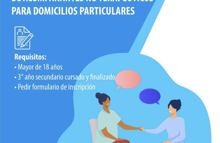 Imagen de Inscripci&oacute;n abierta para curso de Acompa&ntilde;antes No Terap&eacute;uticos para domicilios particulares en General Lagos.