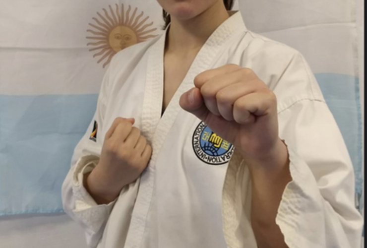 Imagen de Lucila Coletta, clasificó al Mundial de Taekwondo de Kazajistán.