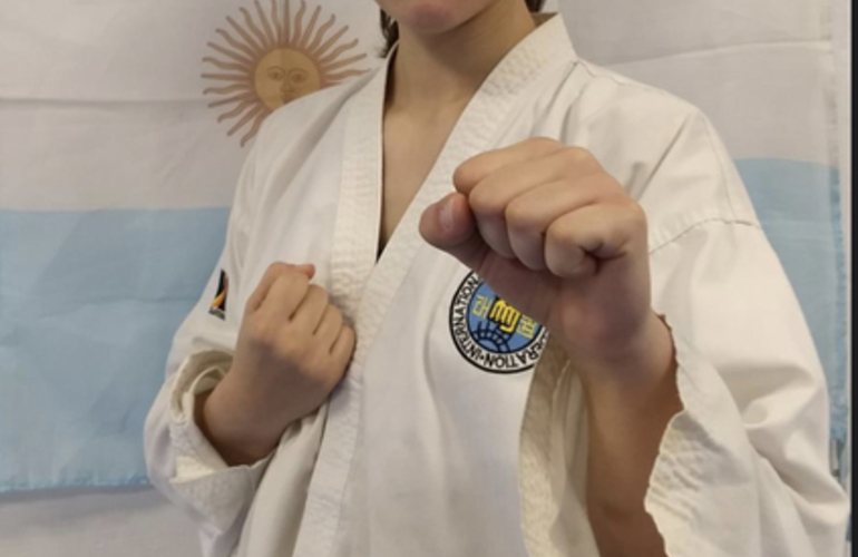 Imagen de Lucila Coletta, clasificó al Mundial de Taekwondo de Kazajistán.
