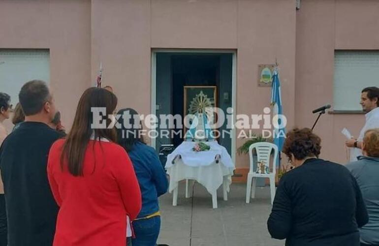 Imagen de La Virgen del Luján presente en la localidad de Fighiera