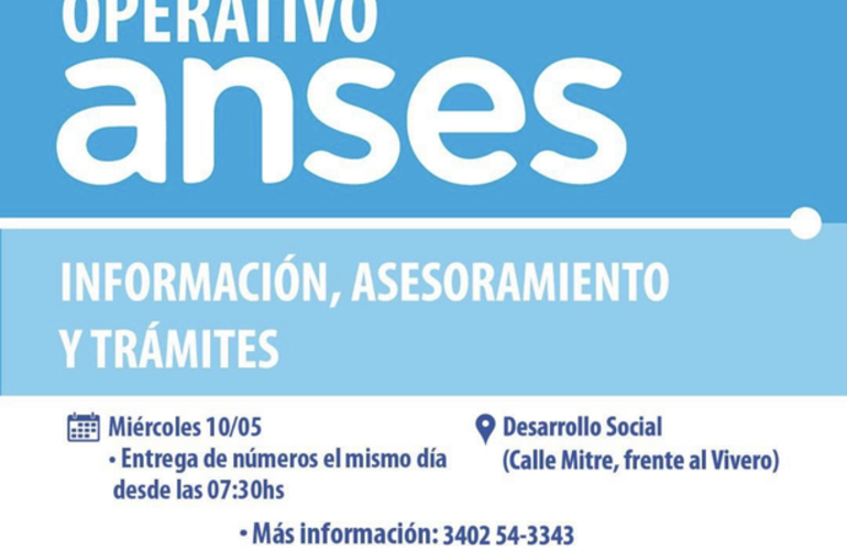 Imagen de El 10/05, nuevo operativo de ANSES en General Lagos.