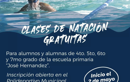 Imagen de Iniciaron las Clases de Nataci&oacute;n en el Polideportivo de Pueblo Esther, para alumnos de la Escuela Primaria 'Jos&eacute; Hern&aacute;ndez'.