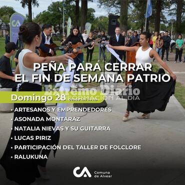 Imagen de Peña para cerrar el fin de semana patrio en Alvear