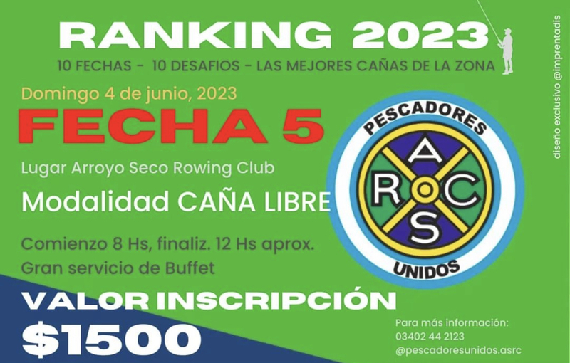 Imagen de Fecha 5 del Ranking Anual de los Pescadores Unidos del Rowing Club.