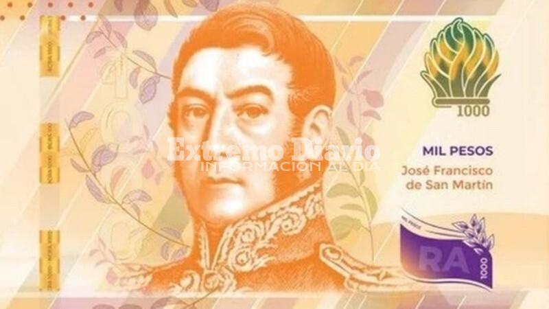 Imagen de As&iacute; es el nuevo billete de $1.000 con la imagen de San Mart&iacute;n que se prepara para circular