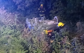 Imagen de Vuelco de un veh&iacute;culo sobre Ruta 21