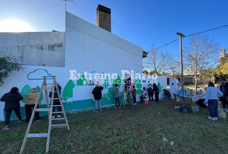 Inicio de mural en Coronel Bogado