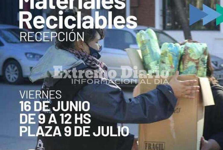 Imagen de Viernes de recepción de materiales reciclables en la plaza 9 de Julio