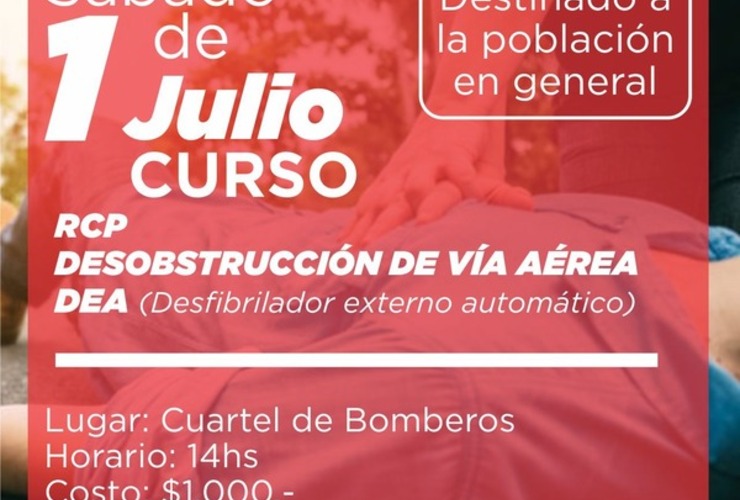 Imagen de Curso de RCP, Desobstrucci&oacute;n v&iacute;a a&eacute;rea y DEA