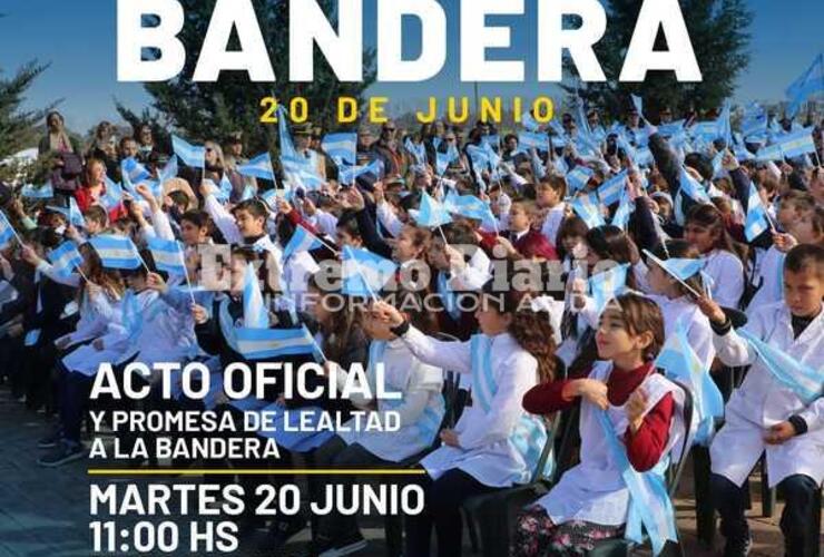 Imagen de Acto oficial y promesa de lealtad por el D&iacute;a de la Bandera en la plaza �Malvinas Argentinas�