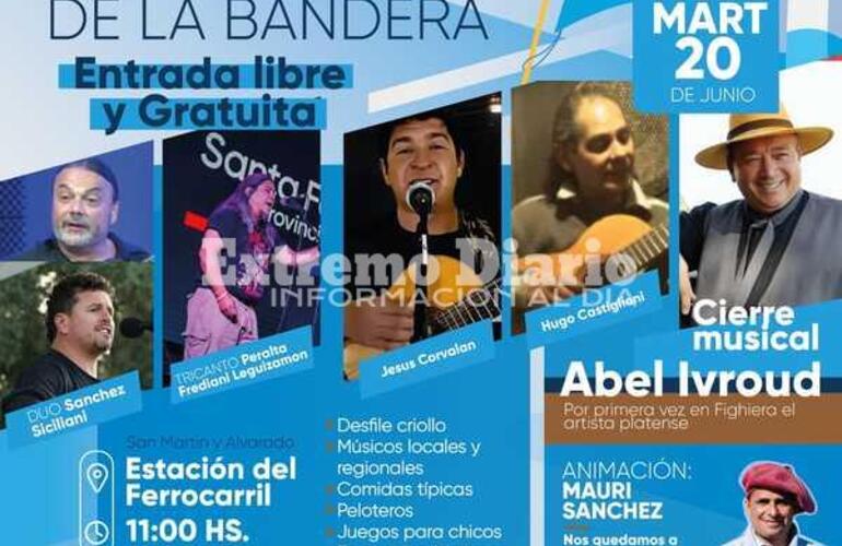 Imagen de Fighiera: Festival de la Bandera con grandes artistas