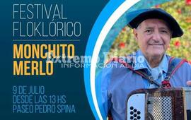 Imagen de 9 de julio: Monchito Merlo estar&aacute; en el Festival Folkl&oacute;rico