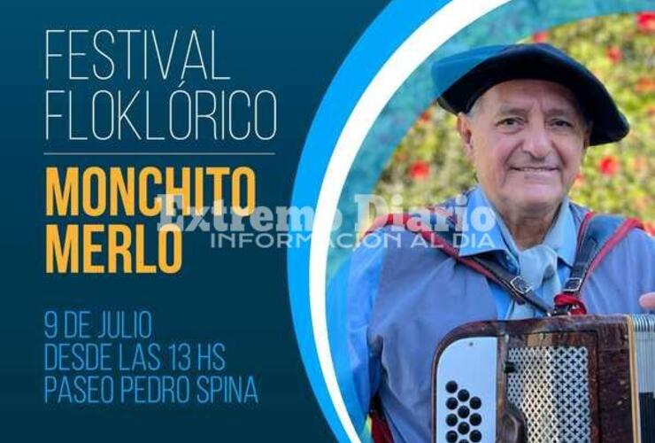 Imagen de 9 de julio: Monchito Merlo estará en el Festival Folklórico