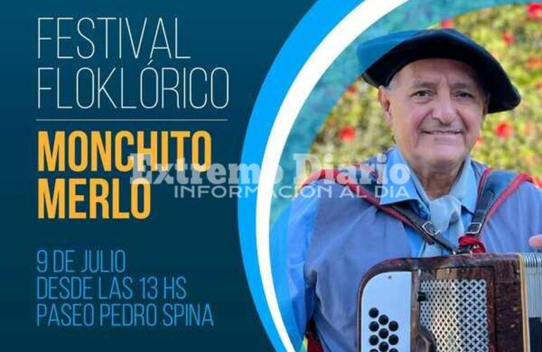 Imagen de 9 de julio: Monchito Merlo estará en el Festival Folklórico