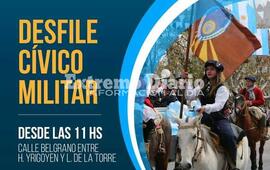 Imagen de 9 de julio: Desfile c&iacute;vico-militar por la Independencia y los 135 a&ntilde;os de Arroyo Seco