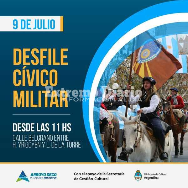 Imagen de 9 de julio: Desfile c&iacute;vico-militar por la Independencia y los 135 a&ntilde;os de Arroyo Seco