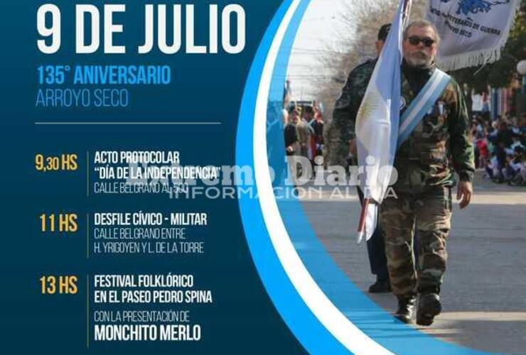 Imagen de 9 de julio: Acto protocolar, desfile y festival por la Independencia y los 135 años de Arroyo Seco