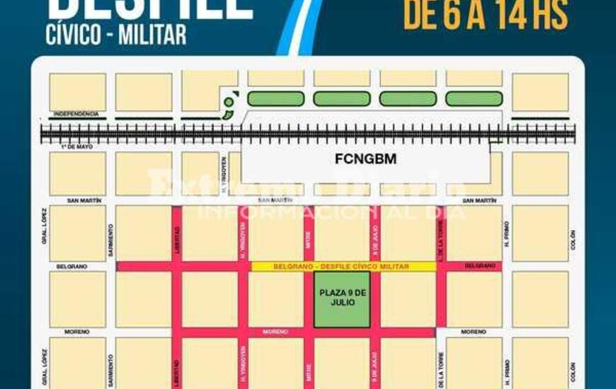 Imagen de 9 de julio: Informaci&oacute;n sobre las calles cortadas por el Desfile C&iacute;vico-Militar