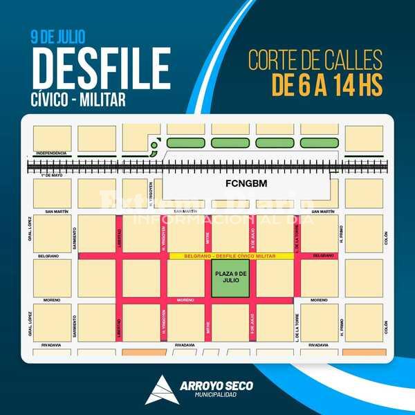 Imagen de 9 de julio: Informaci&oacute;n sobre las calles cortadas por el Desfile C&iacute;vico-Militar