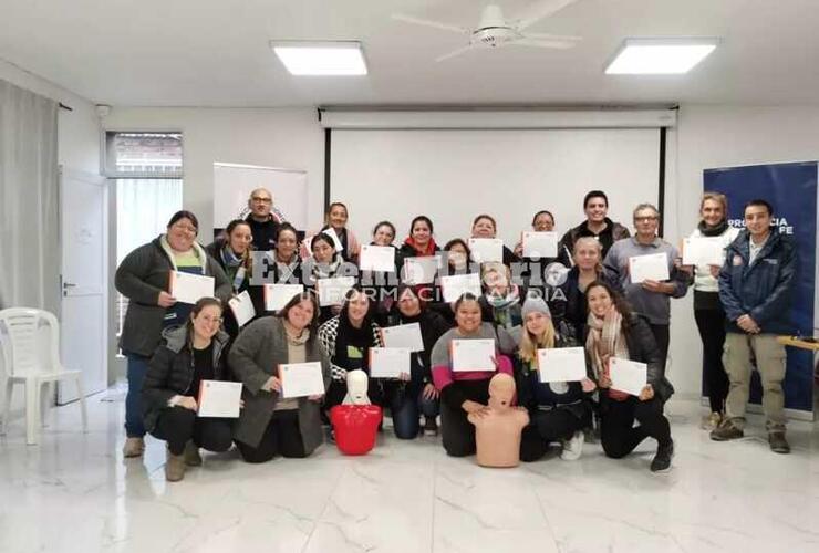 Imagen de Fighiera realizó un curso de RCP y maniobra de Heimlich abierta a la comunidad