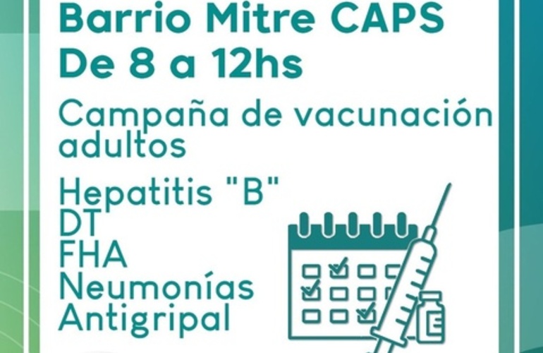 Imagen de Este viernes campaña de vacunación adultos