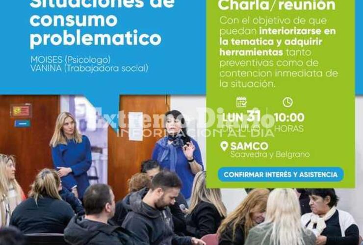 Imagen de Fighiera: Charla para familiares de personas con problemáticas de consumo