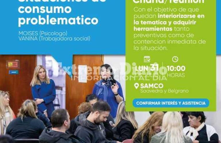 Imagen de Fighiera: Charla para familiares de personas con problemáticas de consumo