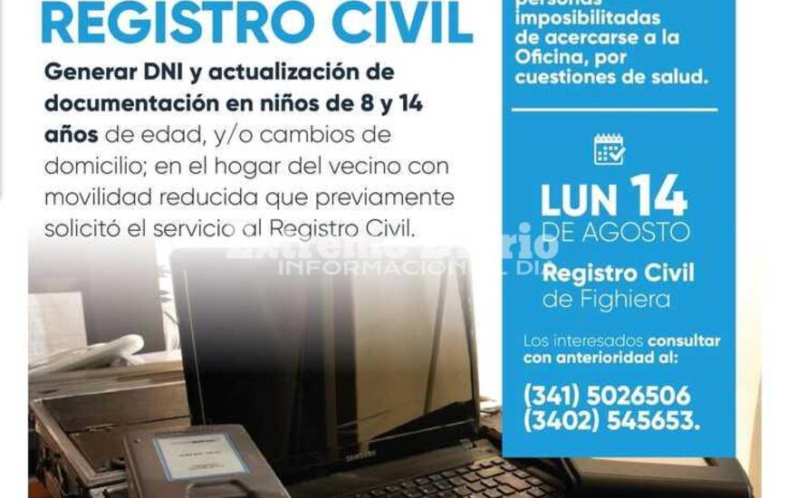 Imagen de Fighiera: Los vecinos con problemas de salud podr&aacute;n realizar tr&aacute;mites de DNI en sus domicilios