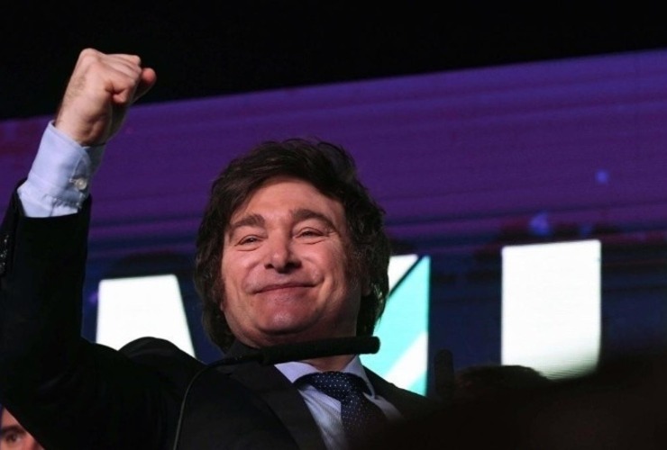 Javier Milei celebró los resultados de las Paso. (Telam) Javier Milei celebró los resultados de las Paso. (Telam)