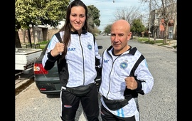 Imagen de Lucila Coletta y Ferm&iacute;n Rodr&iacute;guez, iniciaron hoy su viaje al Mundial de Kazajist&aacute;n.