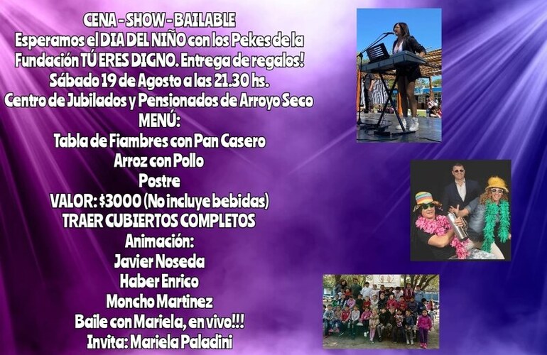 Imagen de �T&uacute; Eres Digno� celebra el D&iacute;a del Ni&ntilde;o con Cena Show en el Centro de Jubilados