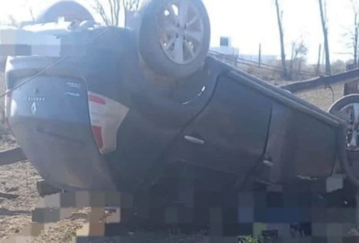 El auto en el que iban los cuatro niños.