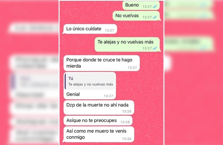 Uno de las capturas de pantalla publicadas por Alejandra en redes sociales.