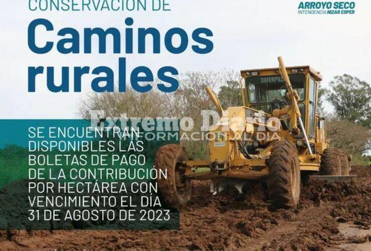 Imagen de Tasa por hectárea: Mantenimiento y conservación de caminos rurales