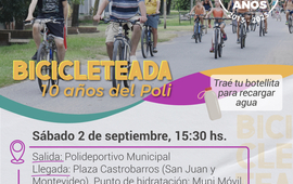 Imagen de Bicicleteada por los 10 a&ntilde;os del Polideportivo en Pueblo Esther.