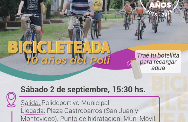 Imagen de Bicicleteada por los 10 años del Polideportivo en Pueblo Esther.