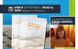 Imagen de Fighiera: Susana Andreoli presenta su libro �Cuando el viento ceda�