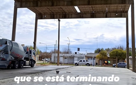 Imagen de La obra del Play&oacute;n Deportivo de la EESO 396 de General Lagos, est&aacute; en su etapa final.