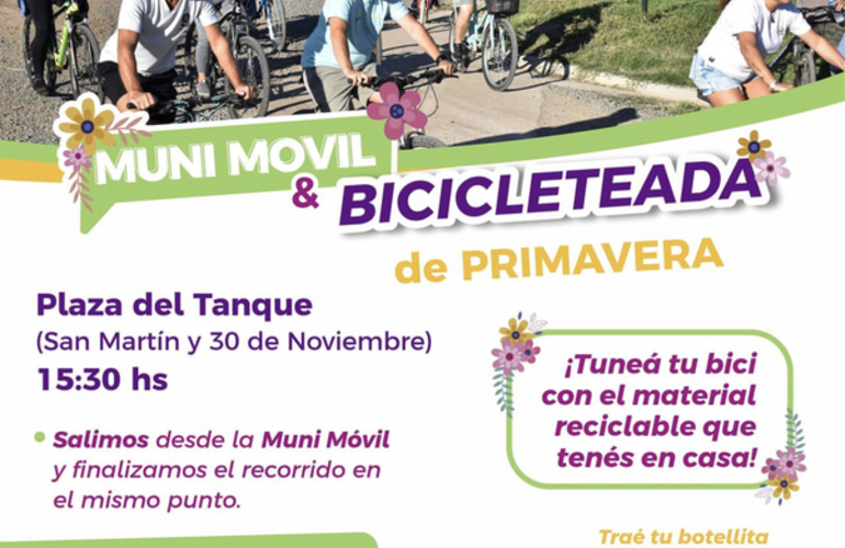Imagen de El 23/09, Muni Móvil y Bicicleteada por la Primavera en Pueblo Esther.