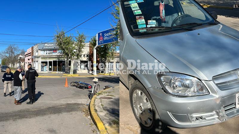 Imagen de Una moto colision&oacute; contra un veh&iacute;culo en calle San Mart&iacute;n y Gaboto