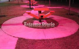 Imagen de Mes Rosa: Fighiera ilumin&oacute; edificios y espacios p&uacute;blicos