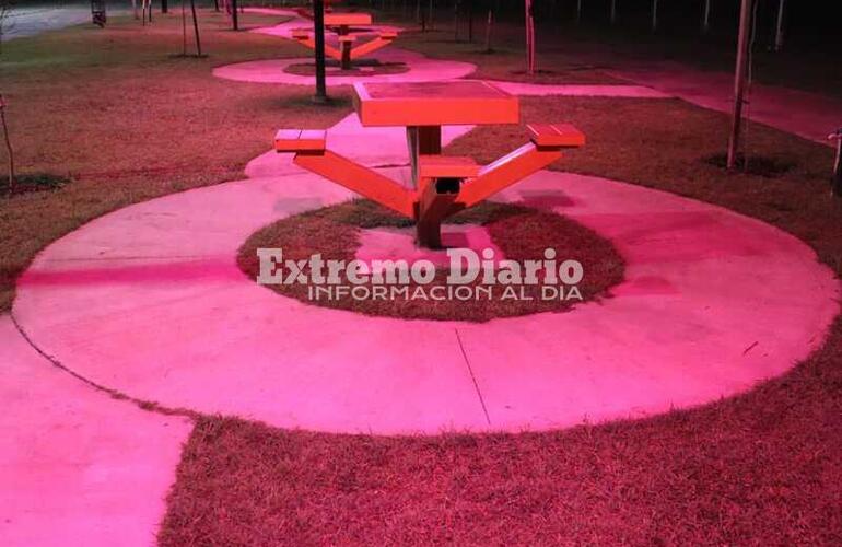 Imagen de Mes Rosa: Fighiera ilumin&oacute; edificios y espacios p&uacute;blicos