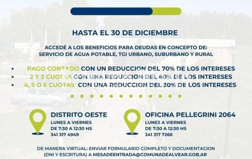 Imagen de Alvear: Se extendi&oacute; el plazo para el pago de deudas