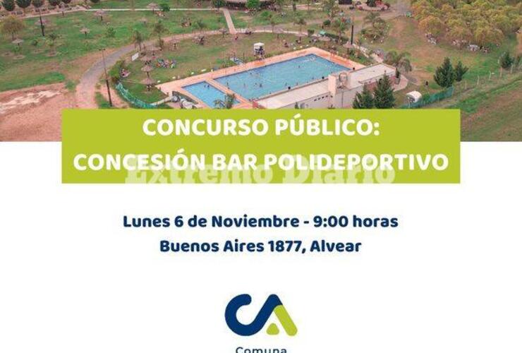 Imagen de Concurso p&uacute;blico para la concesi&oacute;n del bar del Polideportivo en Alvear