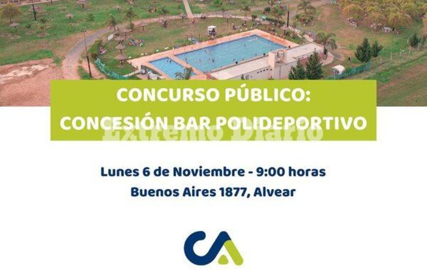 Imagen de Concurso p&uacute;blico para la concesi&oacute;n del bar del Polideportivo en Alvear